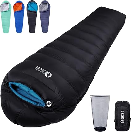 QEZER Saco de Dormir de Invierno 4 Estaciones para Camping y Senderismo